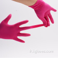 Examen gants de nitrile médical rose rose jetable